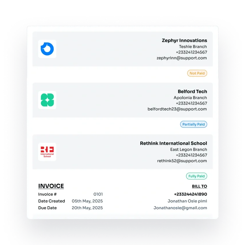Pending invoice